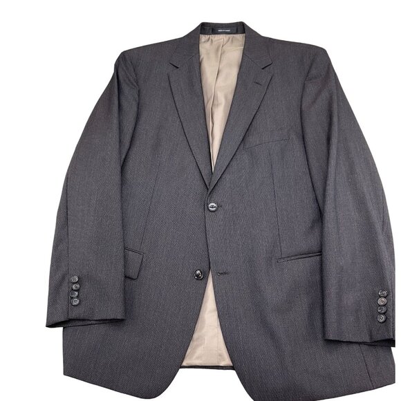 BOSS Hugo Boss Blazer Men 42 Gray White Woven‎ Wool Suit Jacket Classic Career - Picture 1 of 13